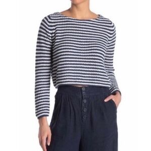 Faherty Cropped Striped Sweater